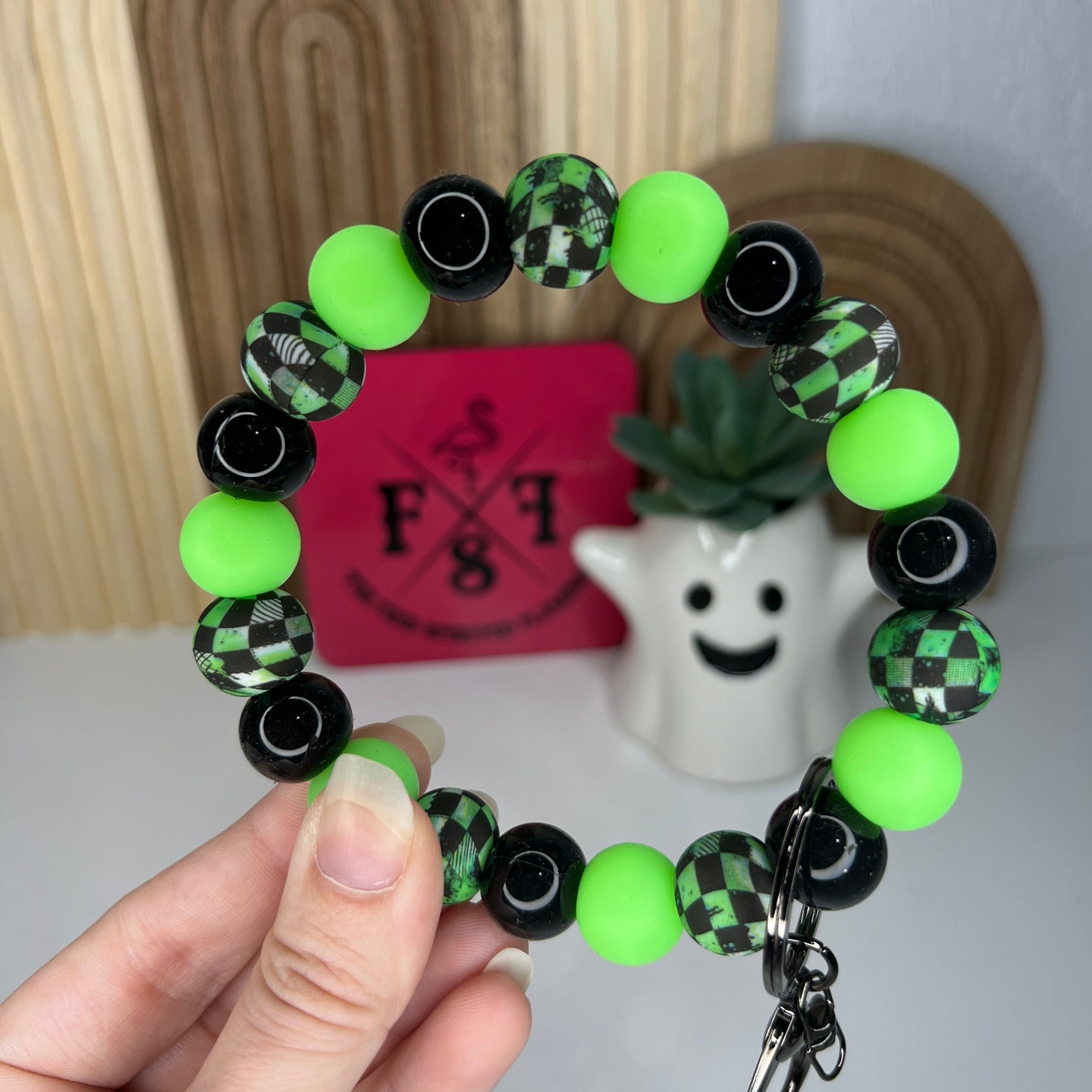 Beetle Check Wristlet